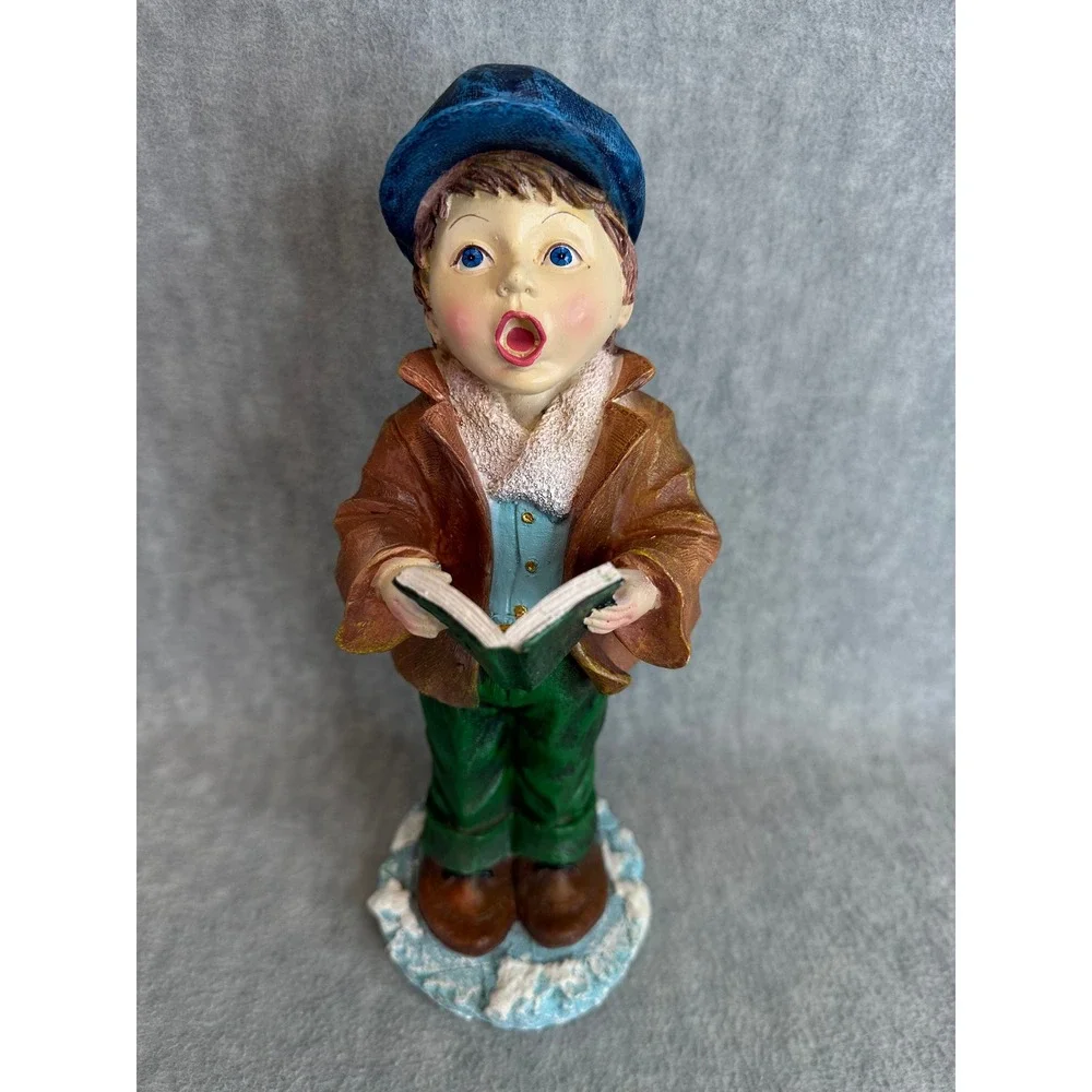 Vintage Caroler Boy Figurine with Music Book Christmas Holiday Decor‎ Caroling